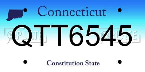 QTT6545 Connecticut License Plate