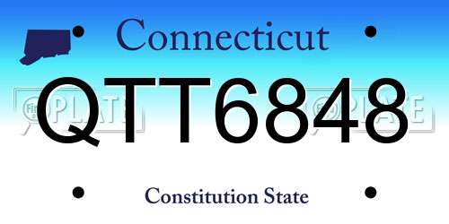 QTT6848 Connecticut License Plate