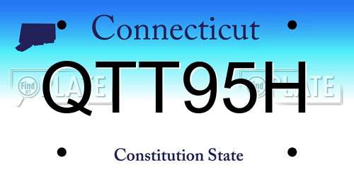 QTT95H Connecticut License Plate