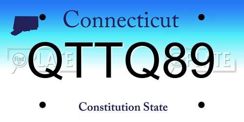 QTTQ89 Connecticut License Plate