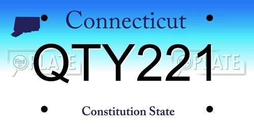 QTY221 Connecticut License Plate