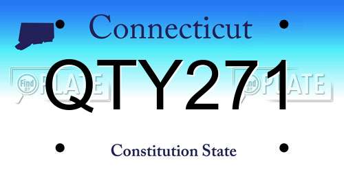 QTY271 Connecticut License Plate