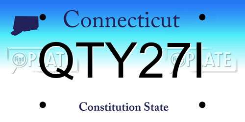 QTY27I Connecticut License Plate