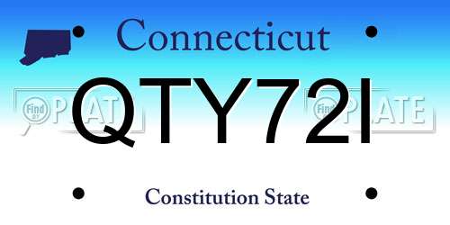 QTY72I Connecticut License Plate