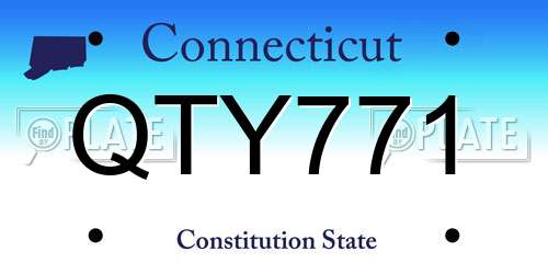 QTY771 Connecticut License Plate