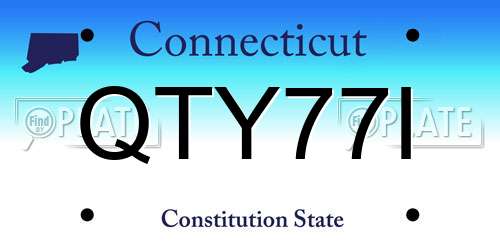 QTY77I Connecticut License Plate