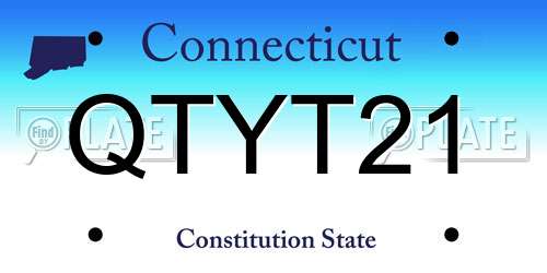 QTYT21 Connecticut License Plate