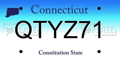 QTYZ71 Connecticut License Plate