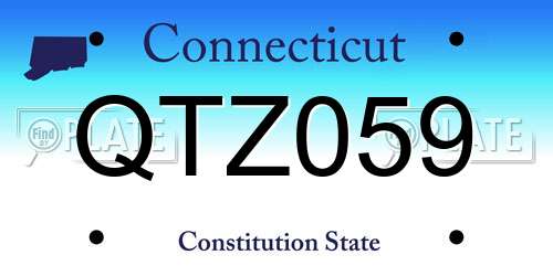 QTZ059 Connecticut License Plate