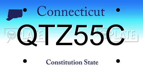 QTZ55C Connecticut License Plate