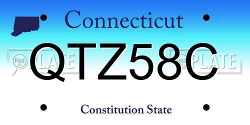 QTZ58C Connecticut License Plate