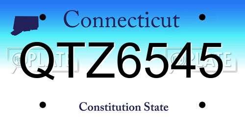 QTZ6545 Connecticut License Plate
