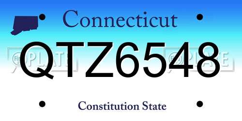QTZ6548 Connecticut License Plate