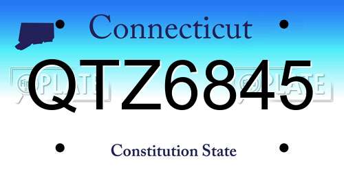 QTZ6845 Connecticut License Plate