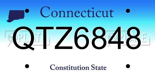 QTZ6848 Connecticut License Plate