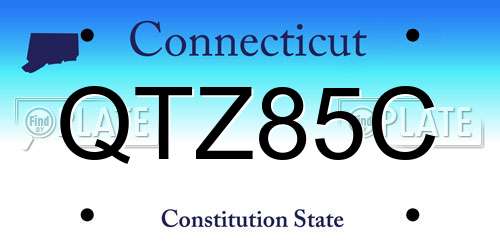 QTZ85C Connecticut License Plate