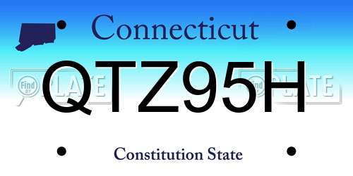 QTZ95H Connecticut License Plate