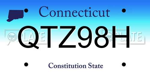 QTZ98H Connecticut License Plate