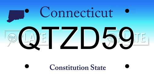 QTZD59 Connecticut License Plate