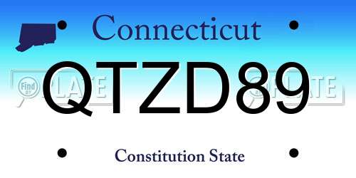 QTZD89 Connecticut License Plate