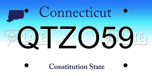 QTZO59 Connecticut License Plate