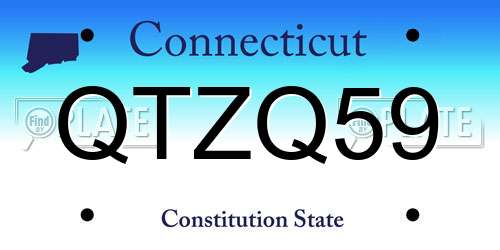 QTZQ59 Connecticut License Plate