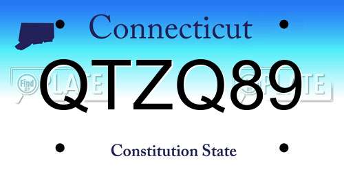 QTZQ89 Connecticut License Plate