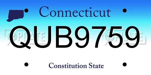 QUB9759 Connecticut License Plate
