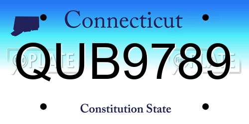 QUB9789 Connecticut License Plate