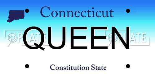 QUEEN Connecticut License Plate