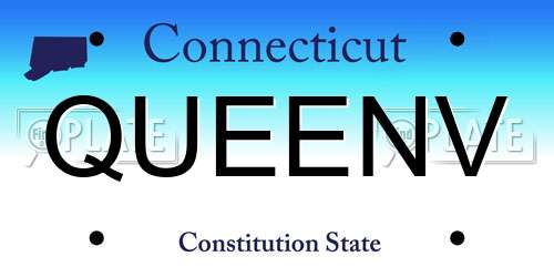 QUEENV Connecticut License Plate