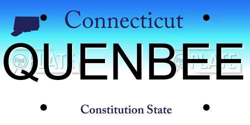 QUENBEE Connecticut License Plate
