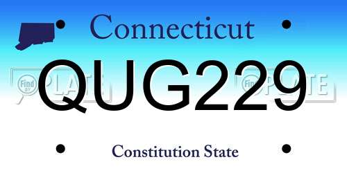 QUG229 Connecticut License Plate