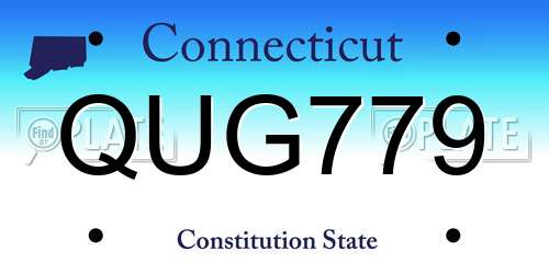 QUG779 Connecticut License Plate