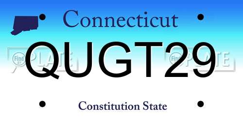 QUGT29 Connecticut License Plate
