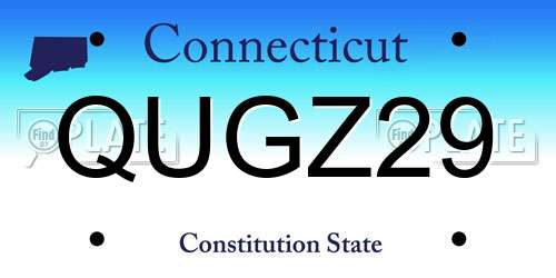 QUGZ29 Connecticut License Plate