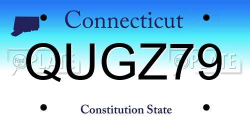 QUGZ79 Connecticut License Plate
