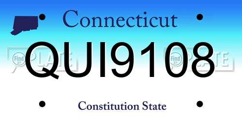QUI9108 Connecticut License Plate
