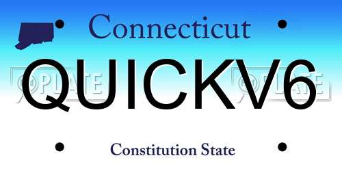 QUICKV6 Connecticut License Plate