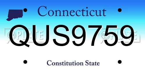 QUS9759 Connecticut License Plate