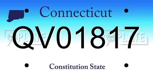QV01817 Connecticut License Plate
