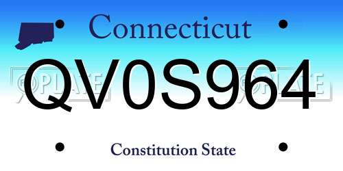 QV0S964 Connecticut License Plate