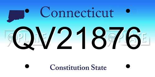 QV21876 Connecticut License Plate
