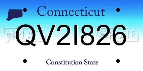 QV2I826 Connecticut License Plate