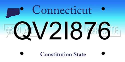QV2I876 Connecticut License Plate