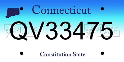 QV33475 Connecticut License Plate