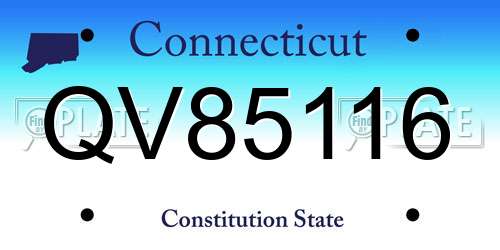 QV85116 Connecticut License Plate