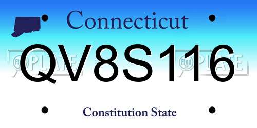 QV8S116 Connecticut License Plate