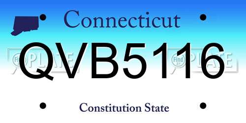 QVB5116 Connecticut License Plate