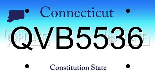 QVB5536 Connecticut License Plate